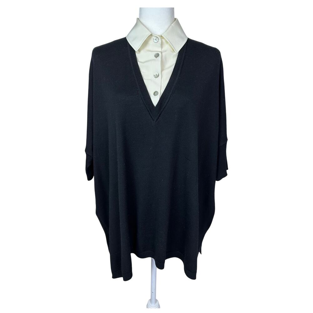 Vintage St. John Exclusive Boutiques Women's Sweater Shirt Combo Wool Silk Small
